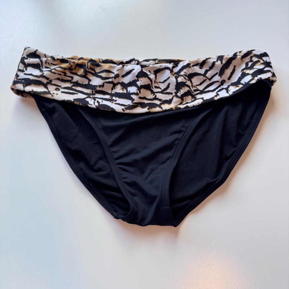 Swim Systems XL Women's Bikini Bottoms Black Leopard Swim Slimming‎ Pool Water